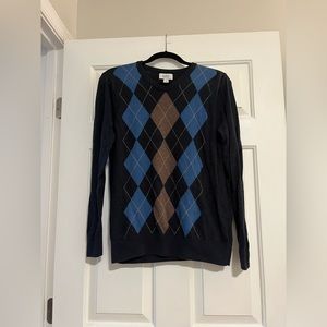 Croft & Barrow Navy Blue Argyle Sweater Size Men’s M or Women’s L